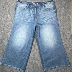 Torrid High Rise Baggy Wide Leg Duo Denim Jeans Women Size 24S Blue Wash